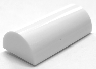 Brick Curved 2 x 4 Double, No Studs, with Groove in White