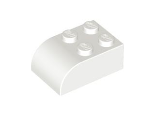 Brick Curved 2 x 3 in White