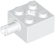 Brick Special 2 x 2 with Pin and Axle Hole in White