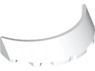 Windscreen 3 x 6 x 1 Curved with 2 Circular Stud Holders in Bottom in White