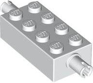 Brick Special 2 x 4 with Pins in White
