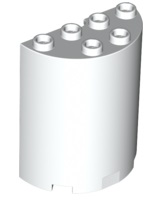 Cylinder Half 2 x 4 x 4 in White