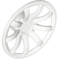 Wheel Cover 9 Spoke - 24mm D. in White