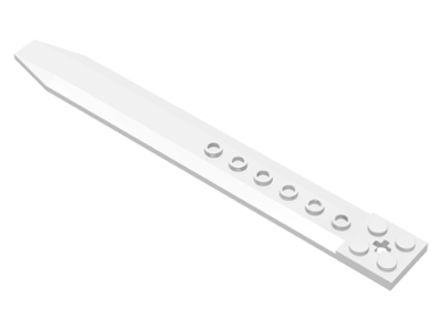 Plate Special 2 x 16 with Angled Side Extensions and Hole (Rotor Blade) in White
