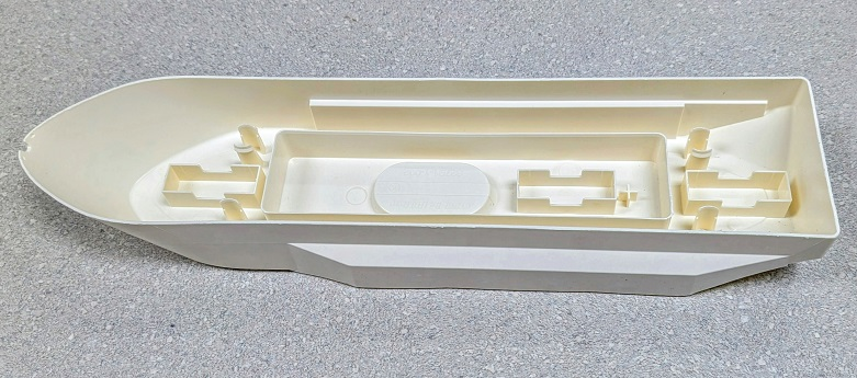 Boat Hull 51 x 12 x 6 with Side Bulges in White