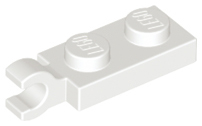 Plate Special 1 x 2 with Clip Horizontal on End in White