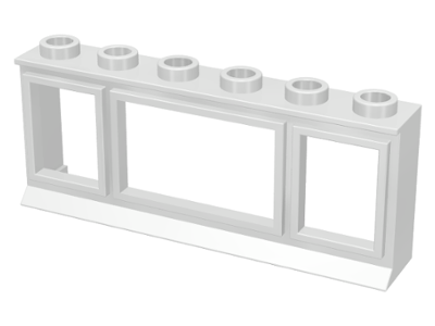 Window 1 x 6 x 2 [Old Style Extended Lip & Glass] in White