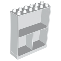 Duplo Building Wall 2 x 6 x 6 with 3 Cupboards in White