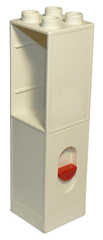 Duplo Building Wall 2 x 2 x 6 with Drawer Slot and Doorbell in White