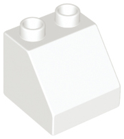 Duplo Brick 2 x 2 Slope 45° in White