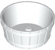 Barrel Half Large with Axle Hole in White