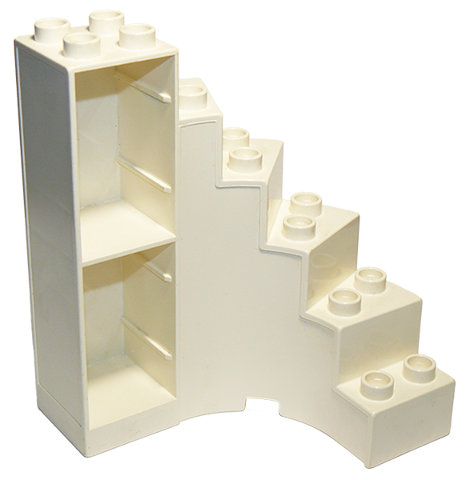 Duplo Staircase, Curved with Drawer Slots in White