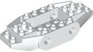 Brick Special 4 x 10 x 1 With 2 Wedges, Pin Holes, 4 x 2 Recessed Center in White