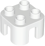 Duplo Chair with no Back / Stool in White