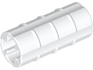 Technic Axle Connector Ridged [with x Hole x Orientation] in White