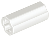 Technic Axle Connector Smooth [with x Hole + Orientation] in White
