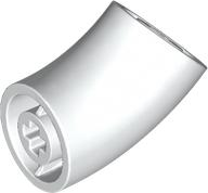 Brick Round 2 x 2 D. Tube with 45° Elbow and Axle Holes (Crossholes) at Each End [SHORT] in White