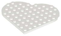 Plate Angled 9 x 9 Heart Shape in White