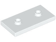 Plate Special 2 x 4 with Groove and Two Center Studs (Jumper) in White