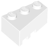 Brick Wedged, Angled 3 x 2 Right in White
