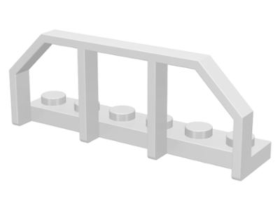 Plate Special 1 x 6 with Train Wagon End Fence in White