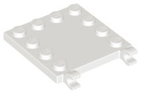 Plate Special 4 x 4 with Studs on Edges and Clips Horizontal in White