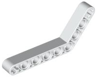 Technic Beam 1 x 9 Bent (6 - 4) Thick in White