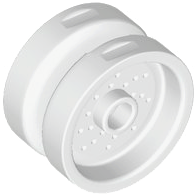 Wheel 18 x 12 with Pin Hole and Stud in White