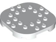 Plate Round Corners 6 x 6 x 2/3 Circle with Reduced Knobs in White