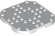 Plate Round Corners 8 x 8 x 2/3 Circle with Reduced Knobs in White