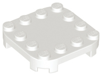 Plate Round Corners 4 x 4 x 2/3 Circle with Reduced Knobs in White