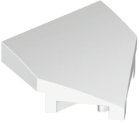 Brick Wedged, Curved 2 x 2 with Stud Notches in White