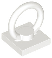 Tile Special 2 x 2 with Ring in White