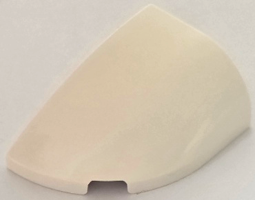 Brick Round, Curved Double 3 x 2 Beveled with Stud Notch Left in White