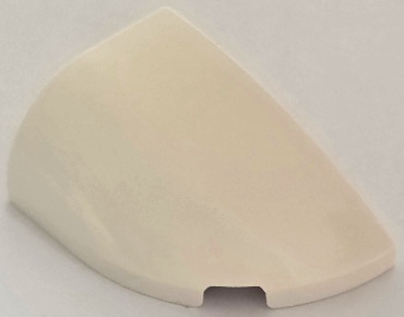 Brick Round, Curved Double 3 x 2 Beveled with Stud Notch Right in White