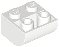 Brick Curved Inverted 2 x 2 in White