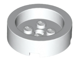 Brick Round 4 x 4 with Recessed Center in White