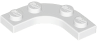 Plate Round Corner 3 x 3 with 2 x 2 Round Cutout in White