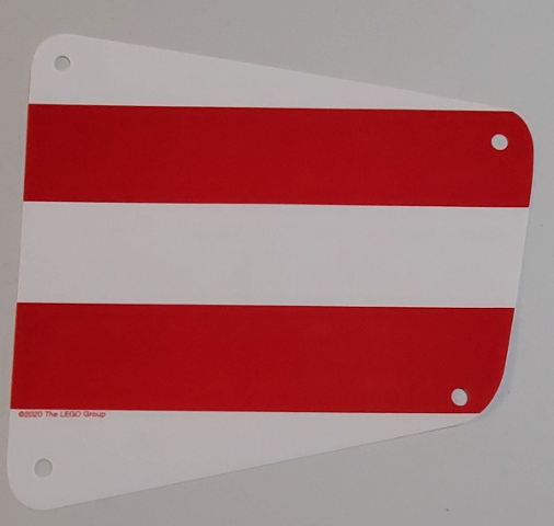 Sail 19 x 17 Square with 4 Holes, Red Stripes print in White