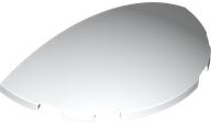 Brick Round 3 x 6 Half Circle in White