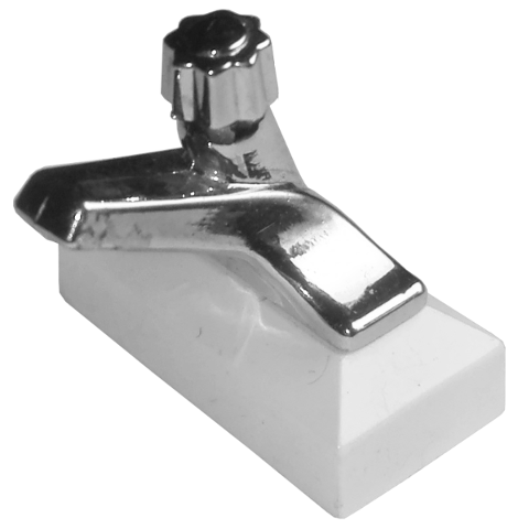 Tap 1 x 2 Base with Chrome Silver Spout in White