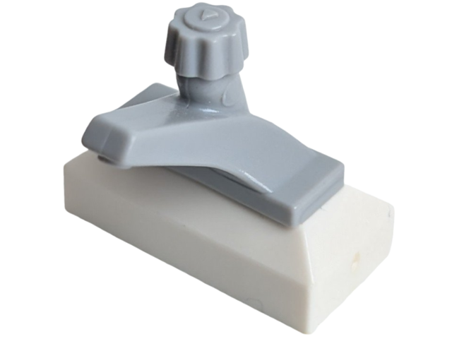 Tap 1 x 2 Base with Light Bluish Gray Spout in White