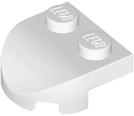 Brick Wedged, Rounded 2 x 2 with Curved Front, 2 Studs in White