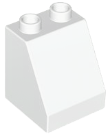 Duplo Brick 2 x 2 x 2 Slope in White