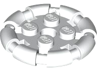 Plate Special 2 x 2 with Bar Frame Round in White
