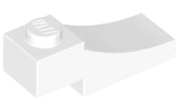 Brick Curved, 3 x 1 with 1/3 Inverted Cutout in White