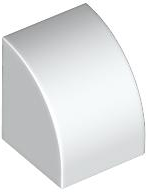 Brick Curved 1 x 1 in White