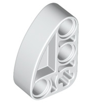 Technic Beam 2 x 3 L-Shape with Quarter Ellipse Thick in White
