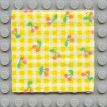 Scala, Blanket 7 x 7 with Checks and Cherries Print in White