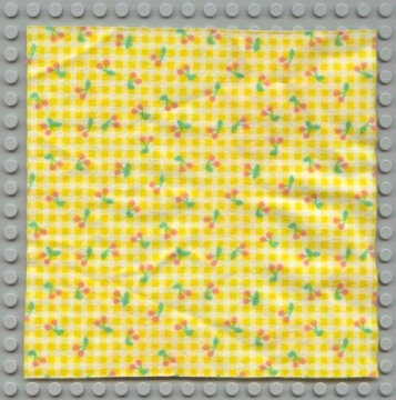 Scala, Blanket 17 x 17 with Checks and Cherries Print in White